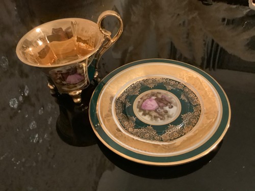 Antique cup saucer - antique, dieur