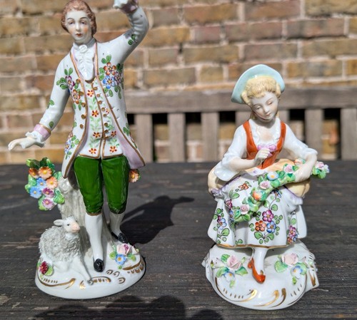 Pair small german porcelain - pair,